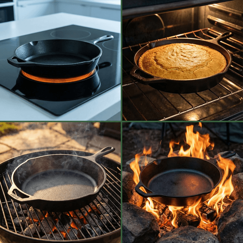 Lodge Cast Iron Skillet 4 cooking surfaces how-to guide
